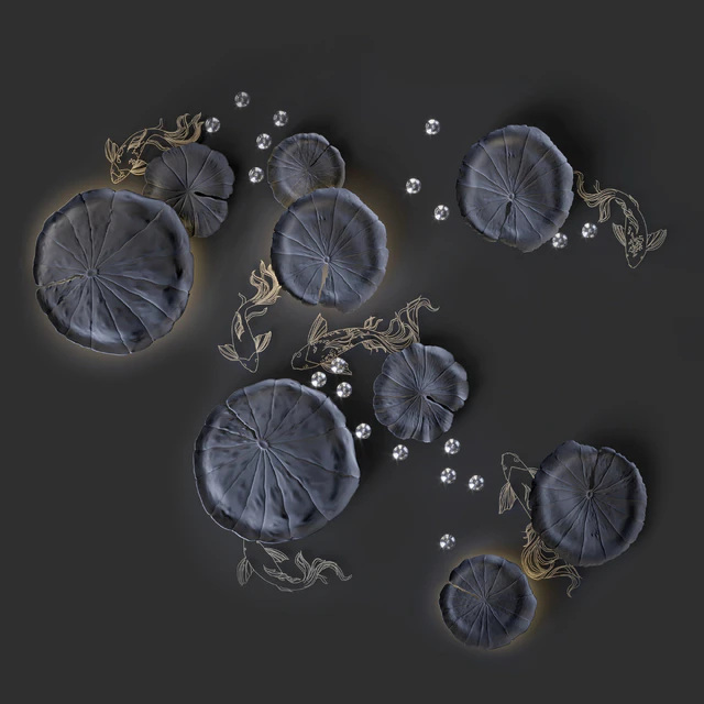 Ceiling decor - Water Lily and fish L — Descargar