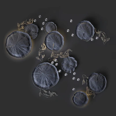 Ceiling decor - Water Lily and fish L — Ver 2