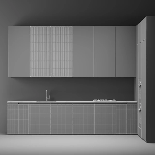 Modern black & white kitchen — Скачать