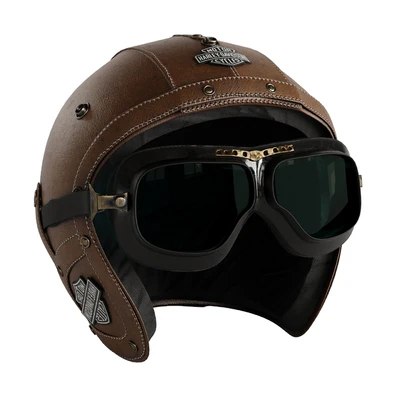 Leather moto helmet — Вид 3