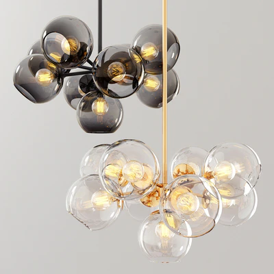 Staggered Glass Chandelier 9 Light - Round — Descargar