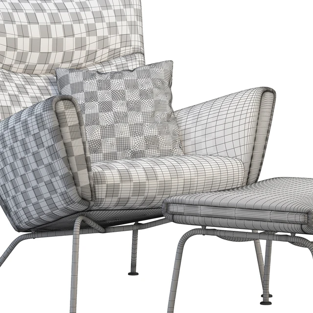 CH445 Wing Chair and ottoman — Descargar