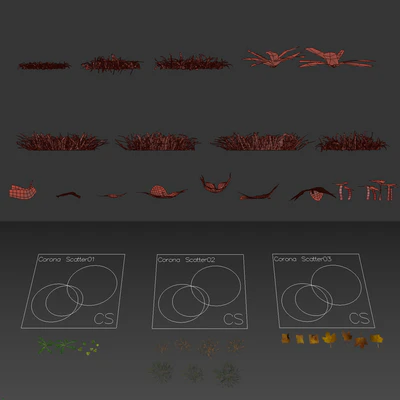 grass set05 with leaves — Ver 4