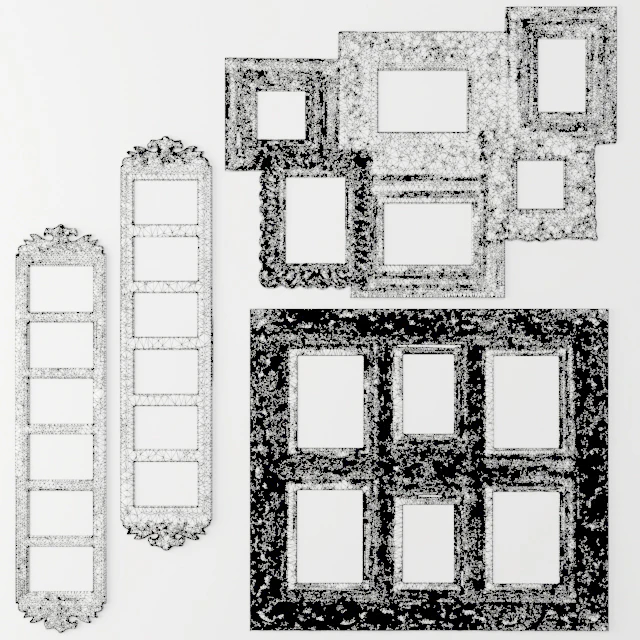 Decor, Set, Frames, classic frames, pictures, set, bleached, white, decorative, wooden — Descargar