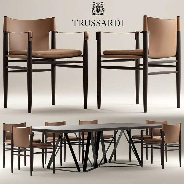 Стол и стулья Trussardi Casa Saddle Chair — Скачать