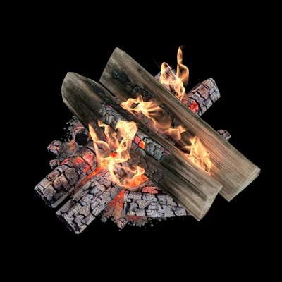 Fire and firewood with animation — Ver 1