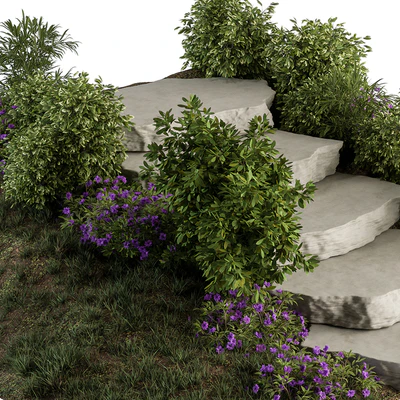 Landscape Furniture Rock stairs with Garden - Architect Element 56 — Вид 4
