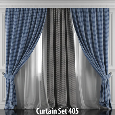 Curtains with window and moldings 402-407 — View 3