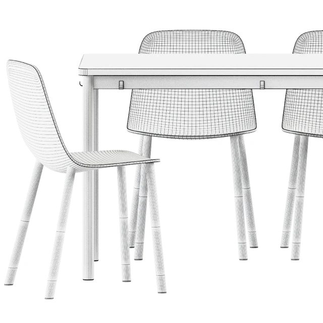 Tommaryd table by Ikea and Maarten Plastic Chair by Viccarbe — Скачать