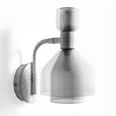 Brass and tinted glass wall lamp, Amoris — Ver 3