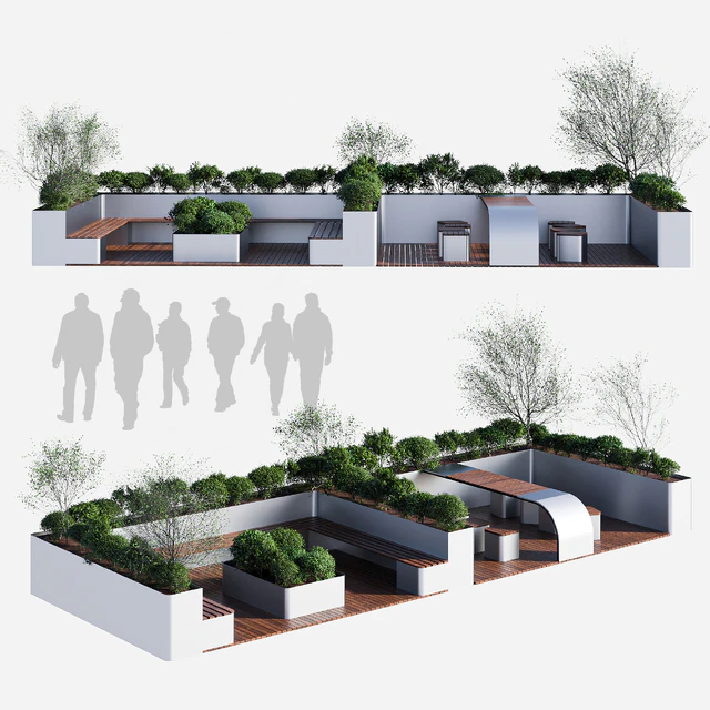 Parklet - recreation area in the park and urban environment — Descargar