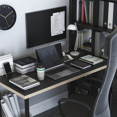 IKEA KALLAX Office Workplace with MARKUS Chair — View 3