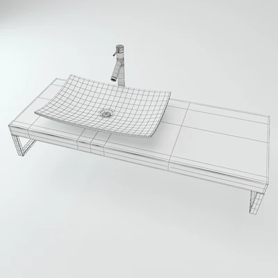 Washbasin on the wooden plate — Вид 2