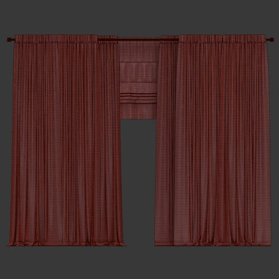 Curtains with roman and tulle. — Ver 4