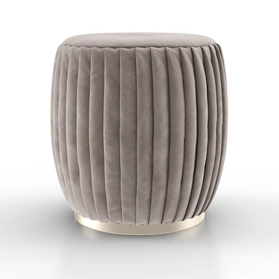 Bella Beige Velvet Ottoman — Вид 2