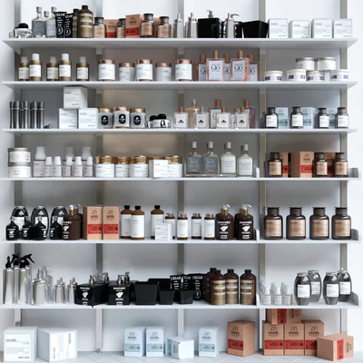 A large set of cosmetics for beauty salons and in the supermarket. Bathroom accessories — Ver 1