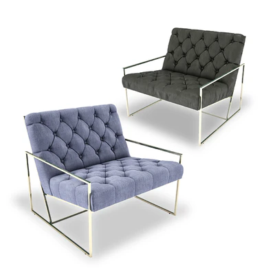 Tufted Thin Frame Lounge Chair — Descargar
