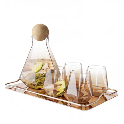 Geometric Glass Decanter Set — Ver 4