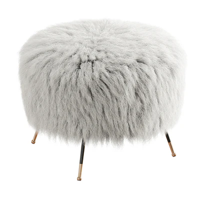 Mongolian Goat Fur Italian Footstool 2 — Вид 1