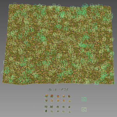 Lawn with dry maple leaves — Ver 3