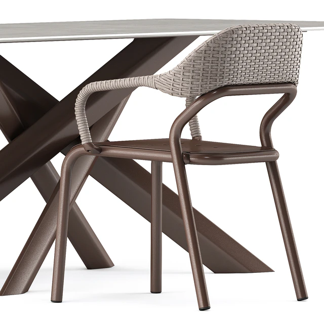 NOSS Armchair and SYSTEM STAR tavolo table by varaschin — Скачать