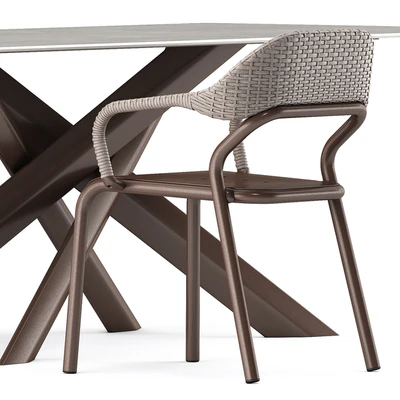 NOSS Armchair and SYSTEM STAR tavolo table by varaschin — Вид 3