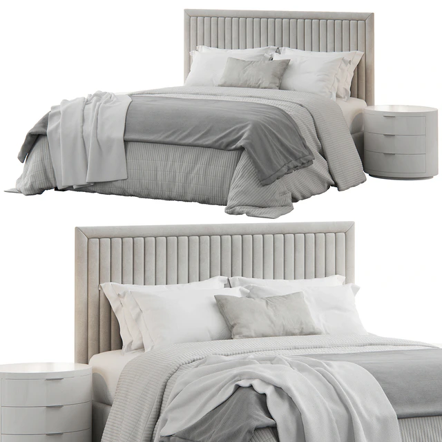 Channel Tufted Headboard Pine Queen Bed — Скачать