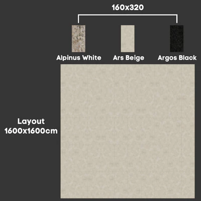 3 in 1 Porcelanosa Xtone Alpinus White - Ars Beige - Argos Black — Ver 3