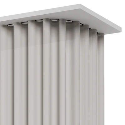 Fabric curtain for a corner bathroom with fastening to the ceiling — View 4