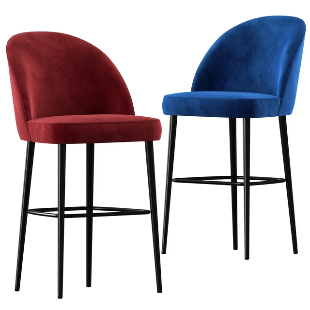 Austen Bar Stool Plush Velvet by Heals — Скачать
