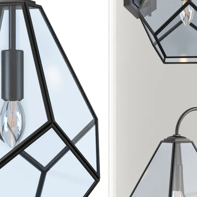 Sconce Geometry Glass Light Bra Transparent — Ver 3