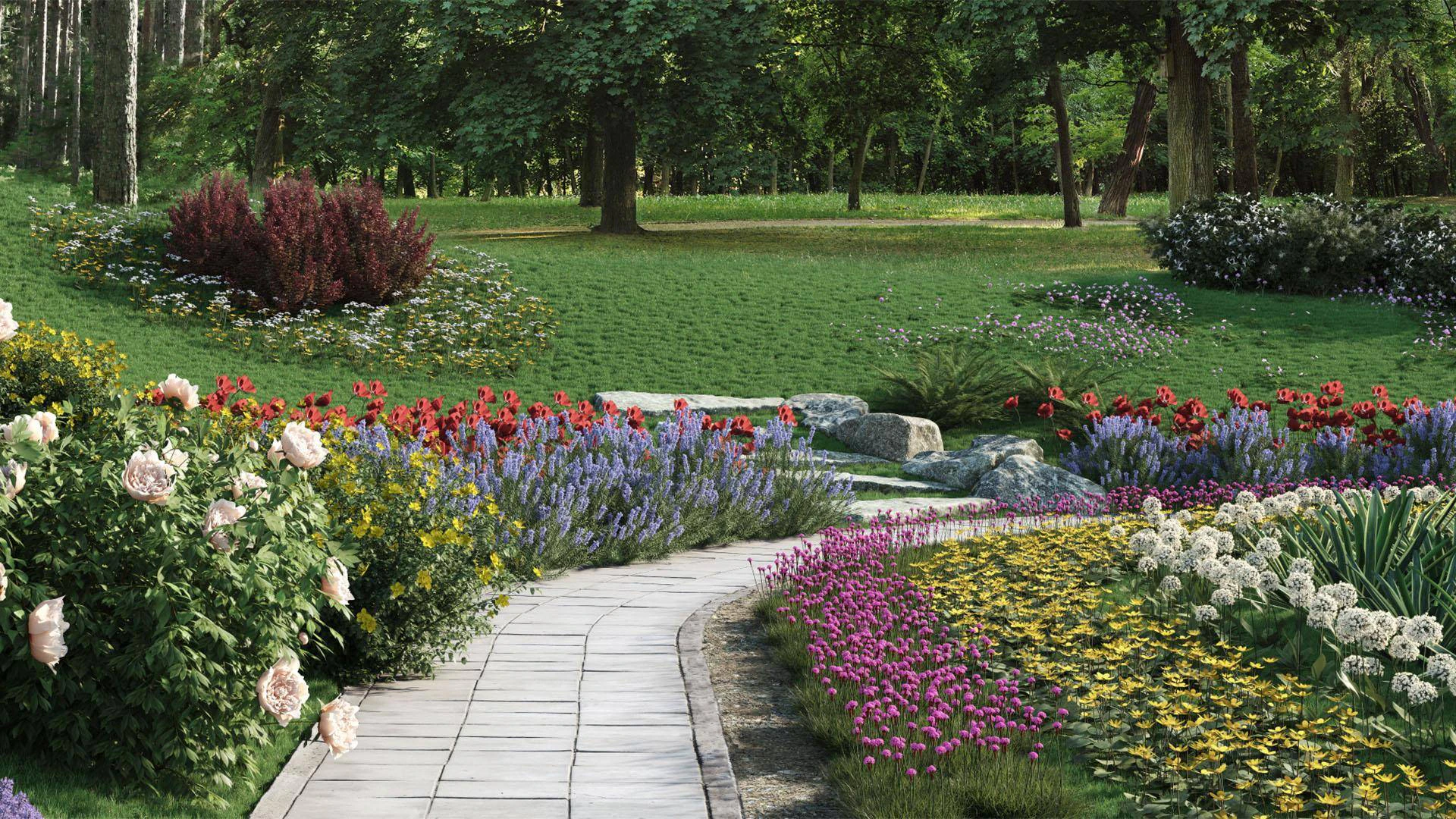 bushes flowers collection — Скачать