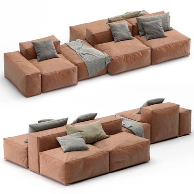 Bonaldo leather sofa PEANUT B — Ver 1