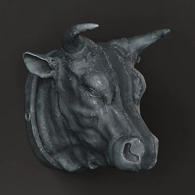RH CIRCA 1900 CAST METAL BULL'S HEAD — Ver 1