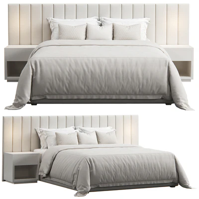 Striped Panel Headboard Bed — Ver 2