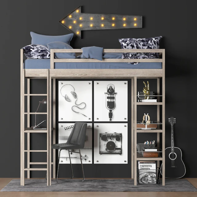 KIERAN STUDY LOFT BED — Скачать