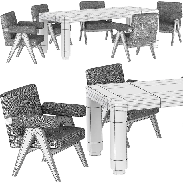 Dining table Eichholtz Atrlier+ chair Eichholtz Greta — Скачать