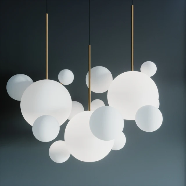 Suspension lamps giopato & coombes bolle bls 14l chandelier milk — Download