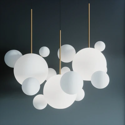 Suspension lamps giopato & coombes bolle bls 14l chandelier milk — View 2