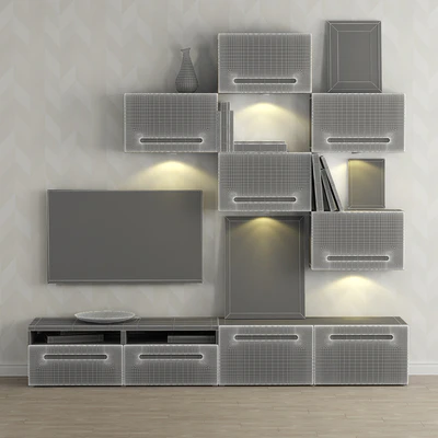 Cabinet for TV and multimedia Ikea BESTO / Besta Marwick. — Ver 3