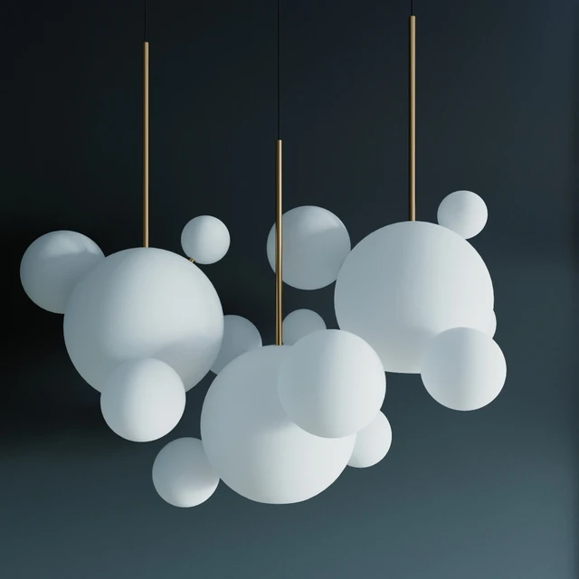 Suspension lamps giopato & coombes bolle bls 14l chandelier milk — Download