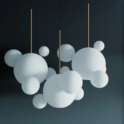 Suspension lamps giopato & coombes bolle bls 14l chandelier milk — View 3
