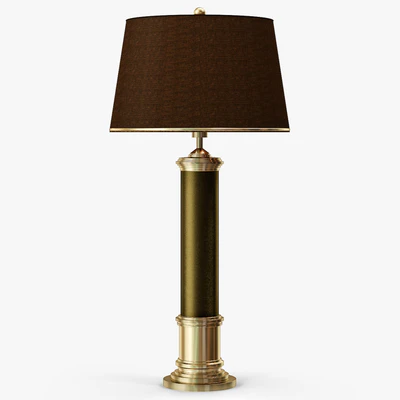 Frederick Cooper Leather Column Table Lamp — Ver 3