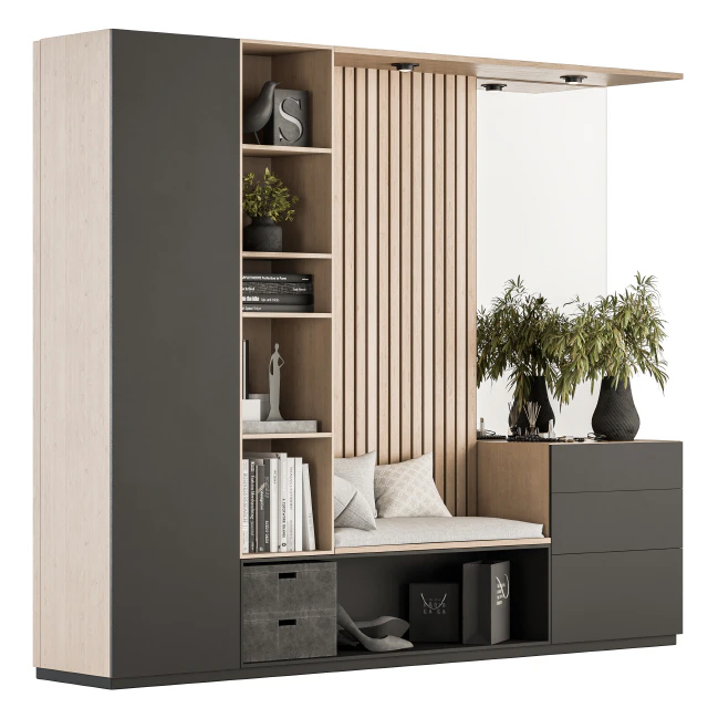 Hallway 17 - Black and Wood Set — Descargar