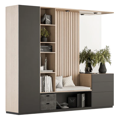 Hallway 17 - Black and Wood Set — Ver 1