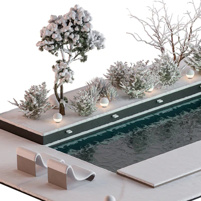 Snowy Scene with Pool - Set 76 — Ver 2