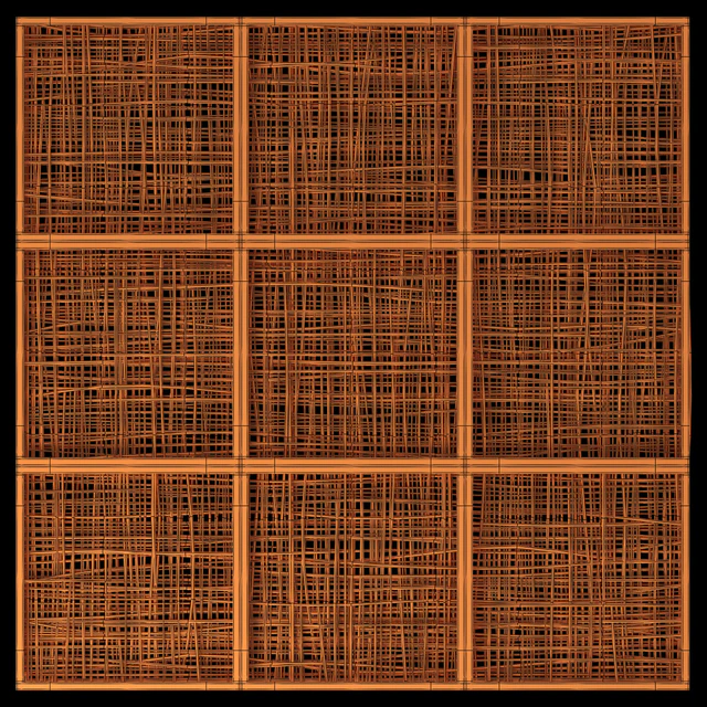 Ceiling wood cage thin branch n4 / Wooden ceiling made of thin branches on beams — Descargar