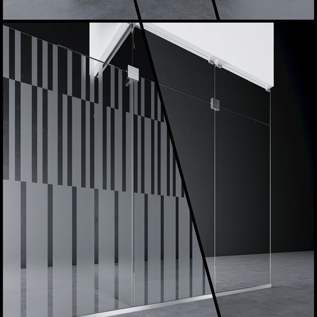 Распашные маятниковые стеклянные двери для офиса и дома   corona - vray — Скачать