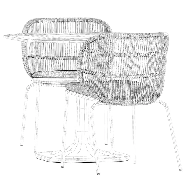 Kodo dining chairs by Vincent Sheppard and Fiore Outdoor table by bebitalia — Скачать