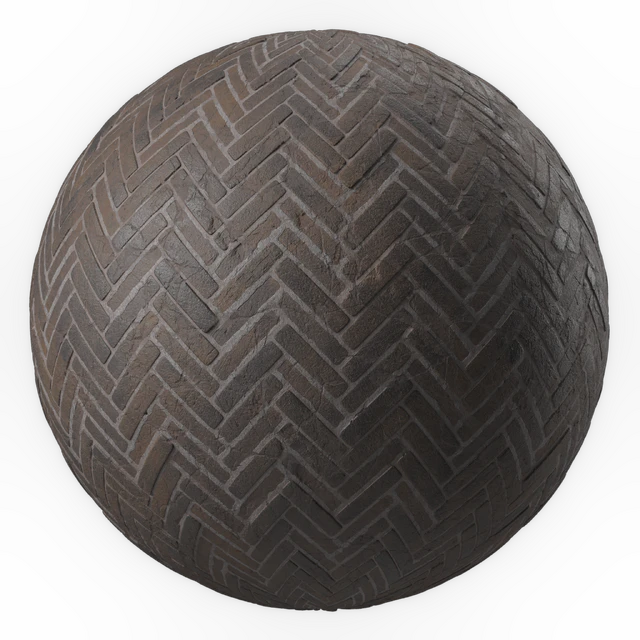 Pavement Materials 46- HerringBone Stone Paving | Sbsar Pbr 4k Seamless — Descargar